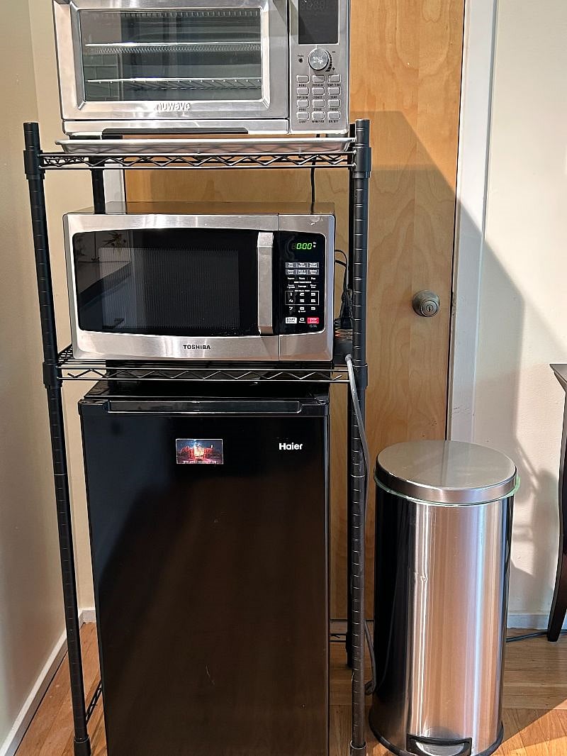 Microwave, convection oven and fridge
