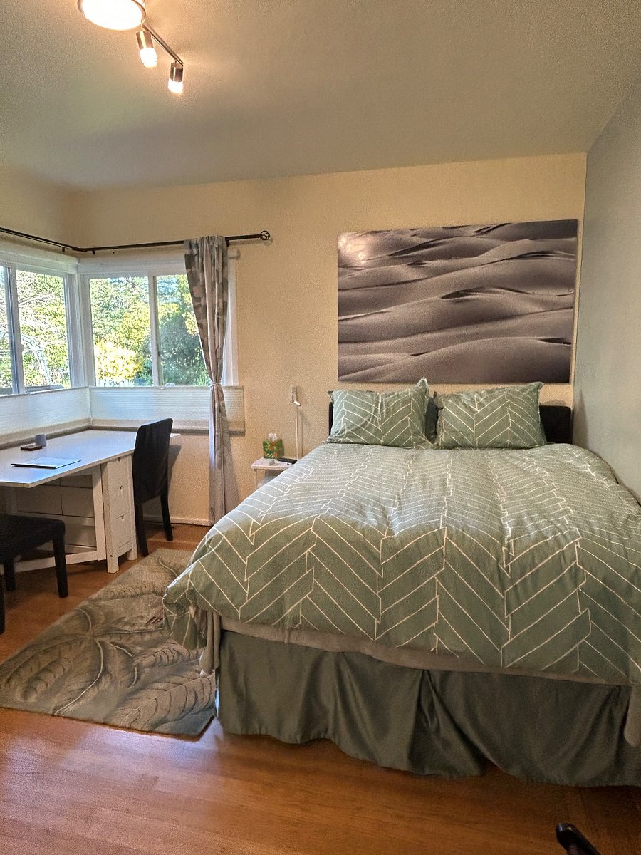 Dining/work table and queen bed