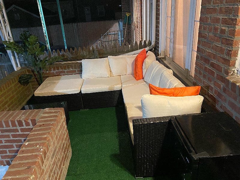 Outdoor seating relaxation area