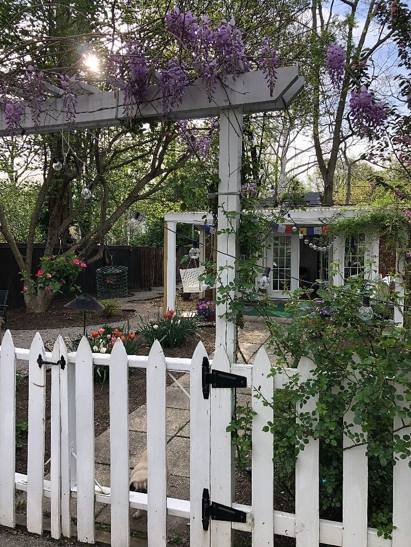 Springtime entrance to the cottage