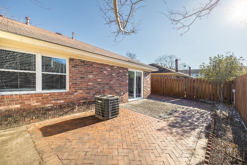 Fenced in back patio. 