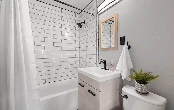 Sparkling remodeled bathroom