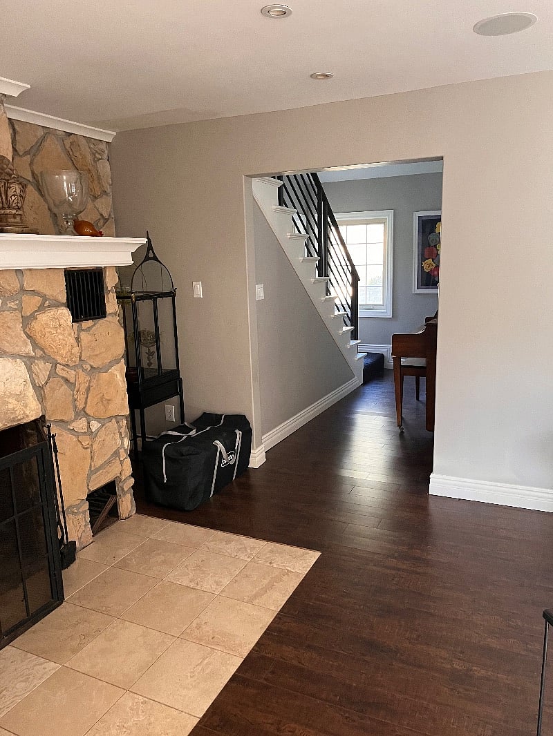 Set of stairs that lead to two of the suites.