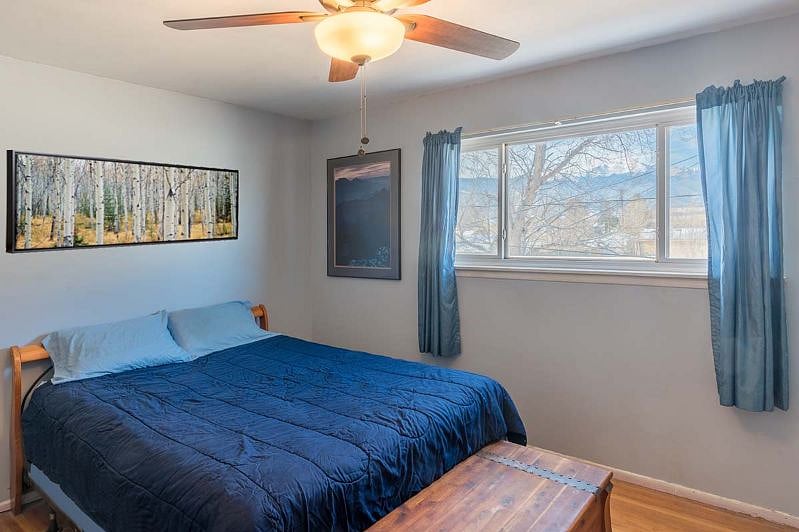 Master bedroom with view of Pikes Peak