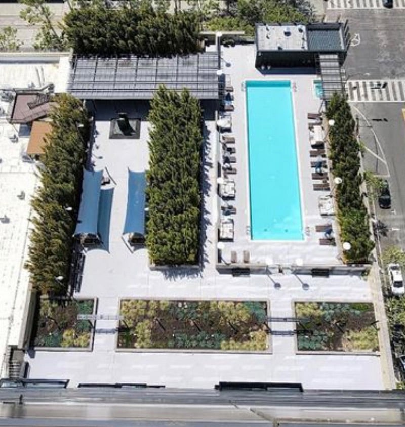 Pool, garden, hot tub, BBQ area