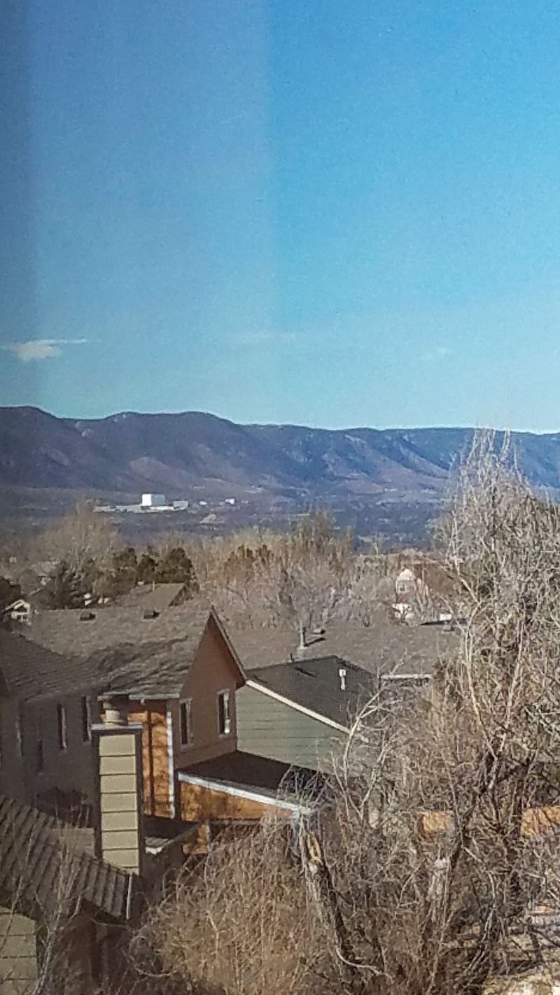 Views of the mountains and Air Force Academy