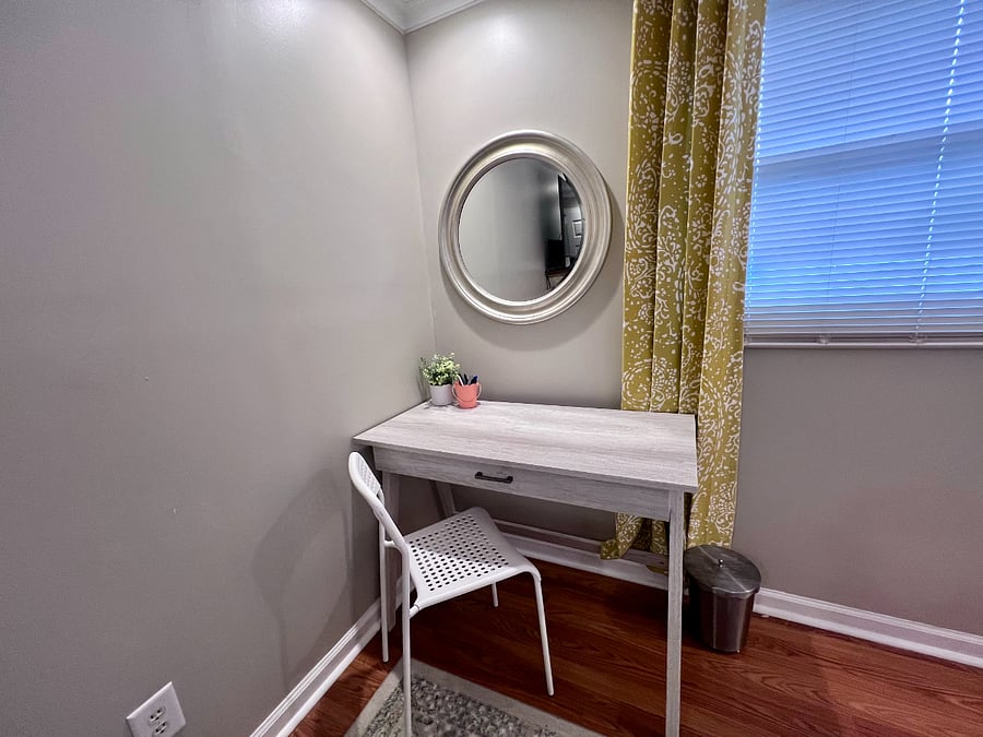Writing desk in the bedroom