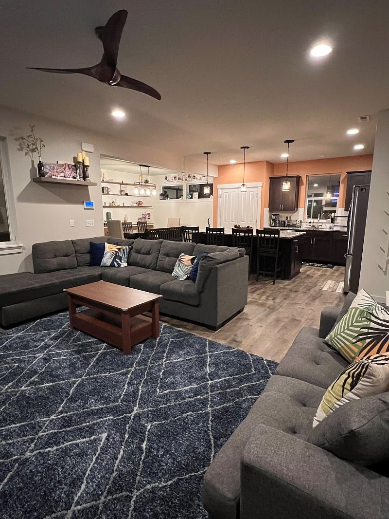 Shared living room and kitchen.