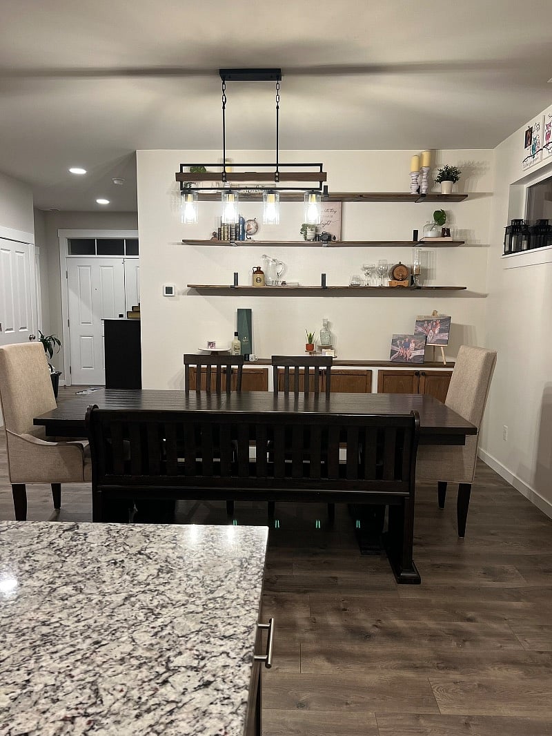 Dining table w/ seating for 7.