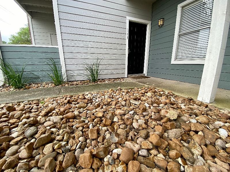 Exterior of the condo, front door