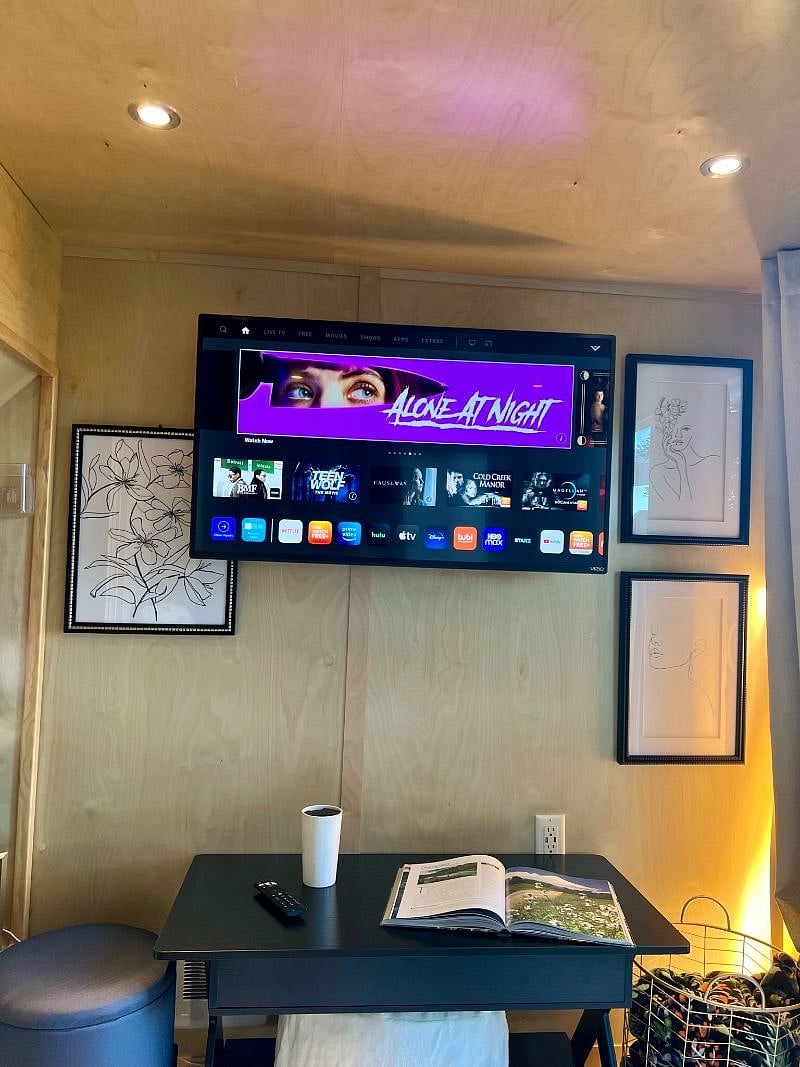 Smart tv in the downstairs living space.