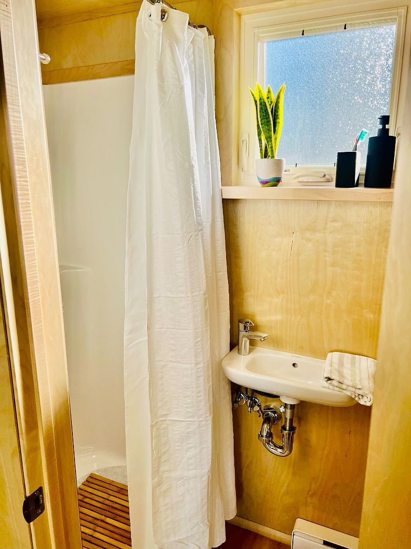 full size shower in the bathroom
