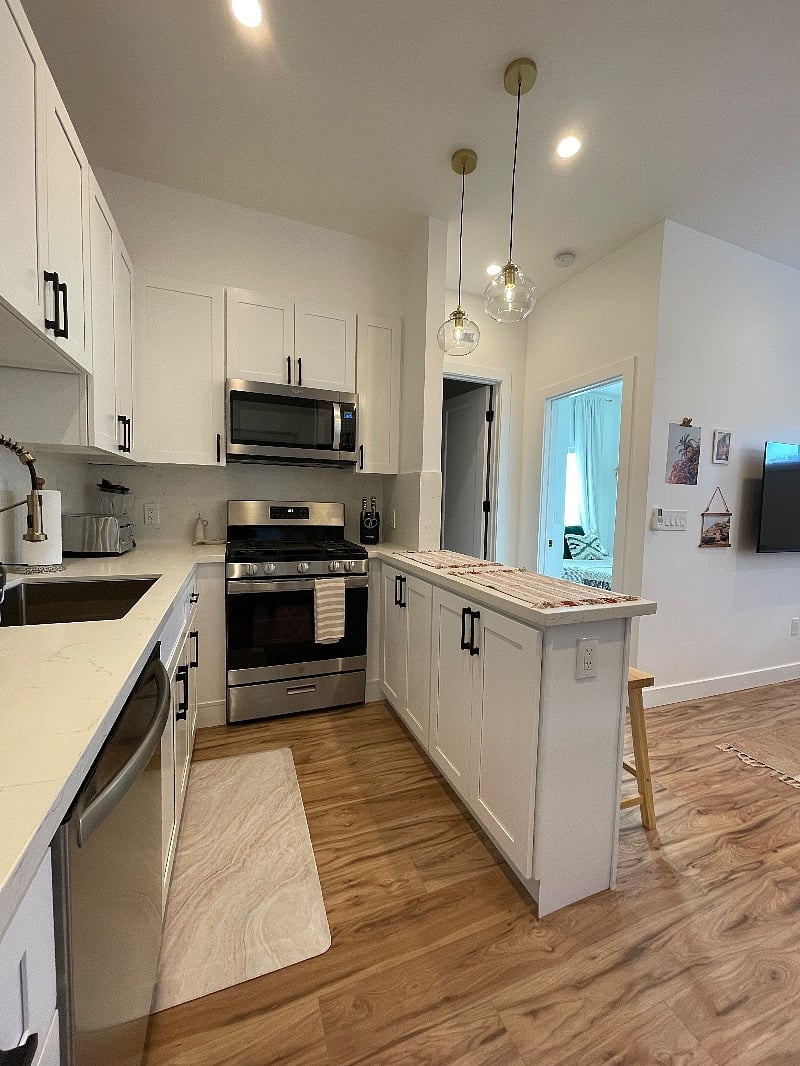 Enjoy your meal or hop on the computer and get some work done with your very own breakfast bar to sit at. 