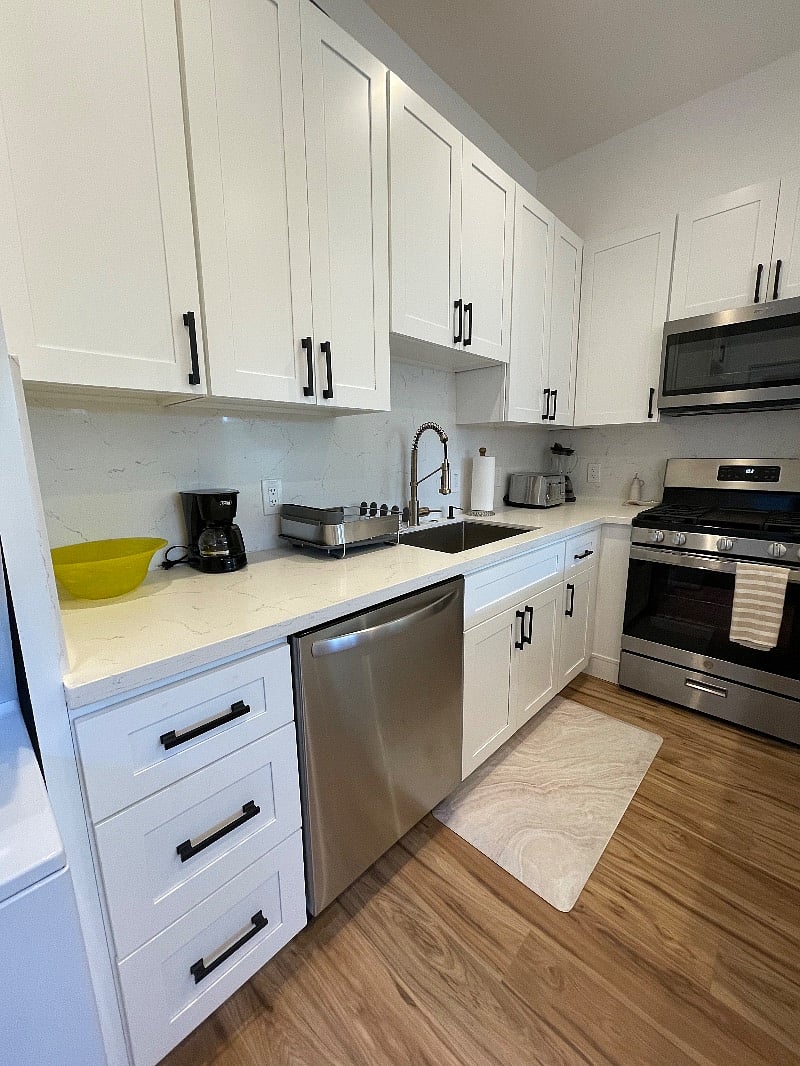 Enjoy stainless steal appliances including a dishwasher. 