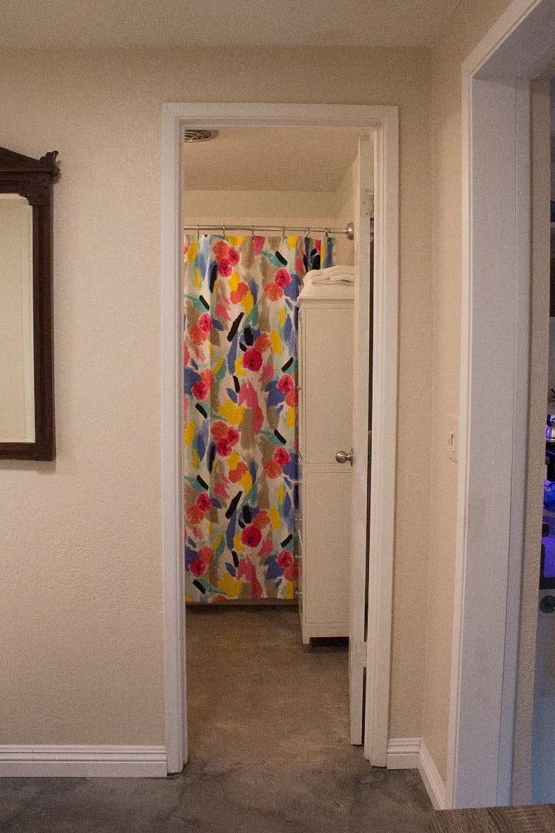 Bathroom entry right off bedroom.