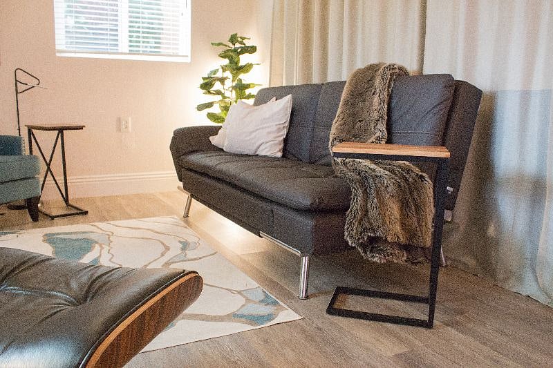 Couch has USB port build into side.