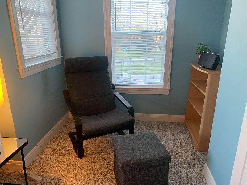 Reading nook in bedroom