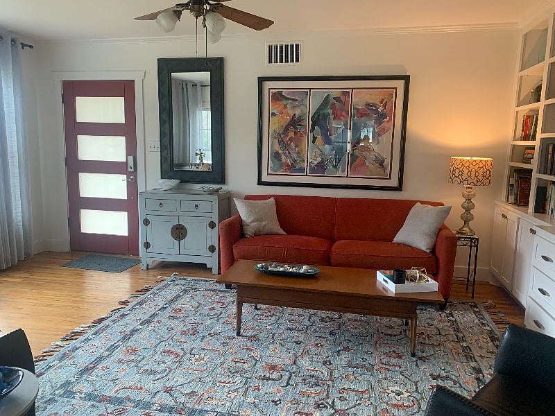 Front entry and living room - shared space