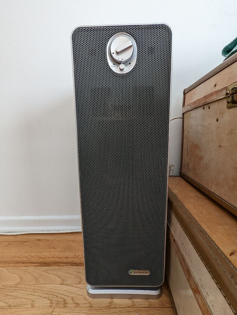 GermGuardian Air Purifier, doubles as a fan for sure circulation and also great for creating white noise if you need.