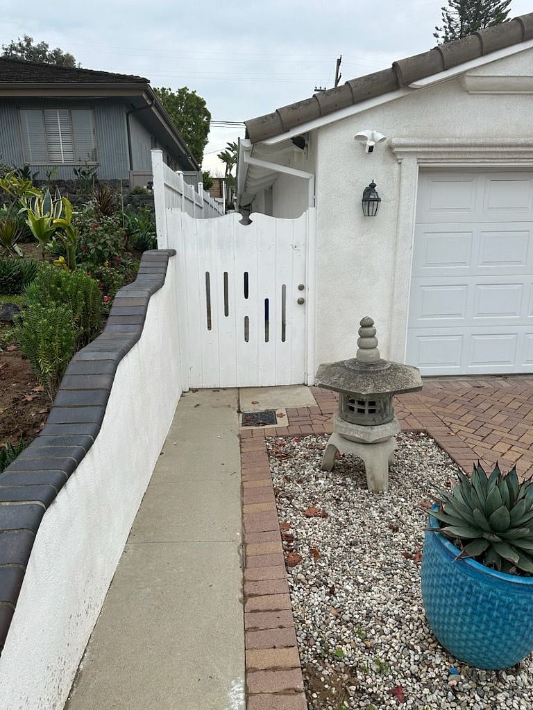 Private entrance with deadbolt and key