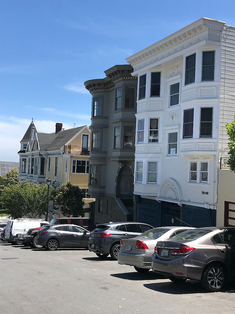 View down the block, Duboce Park at the corner