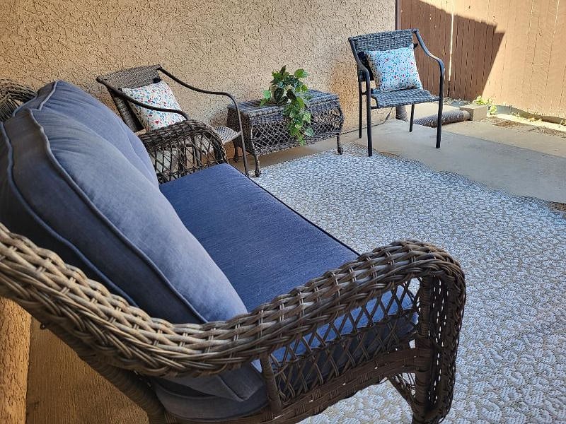 Get outside on your private patio.