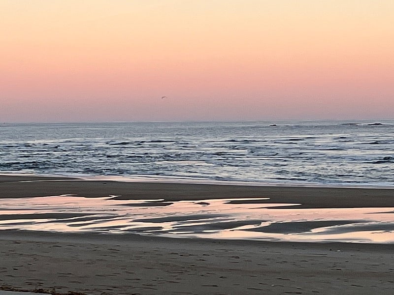 Sun set on the beach. Just a 5 minute walk.