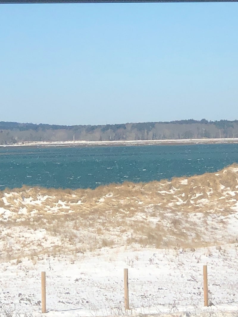 Winter view from back of property of Hampton Harbor.