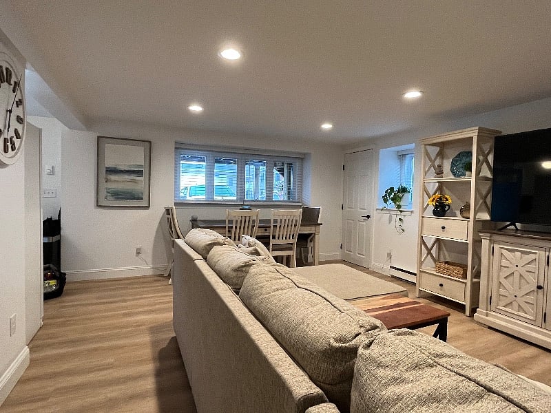 View of living room returning from bedrooms.