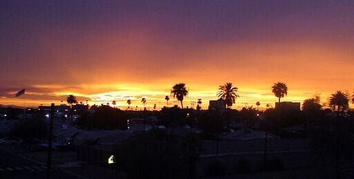 Sunset from patio.