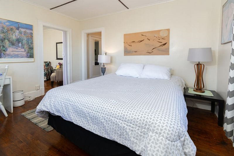 Our 1st floor unit A2 bedroom features queen bed