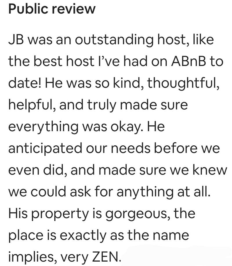 
Over 175  Five Star Guest Reviews! Ask for my AirBNB listings, to read guests' reviews!