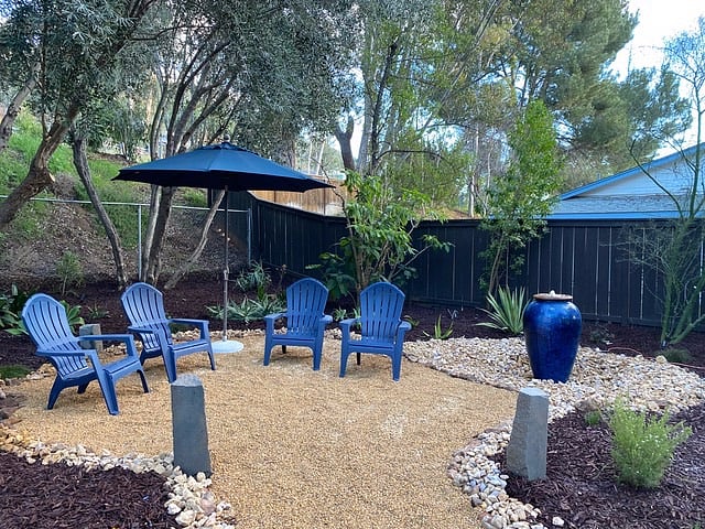 More sitting area in back yard