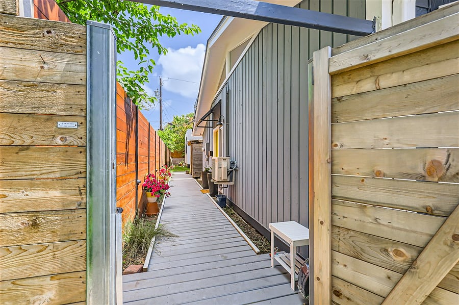 Gate entrance to studio
