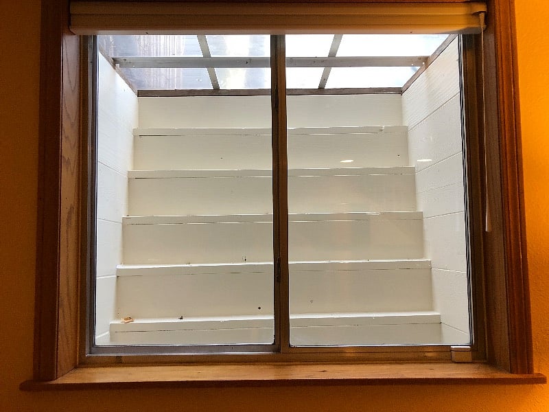Reinforced plexiglass covers keep the rain and snow out.