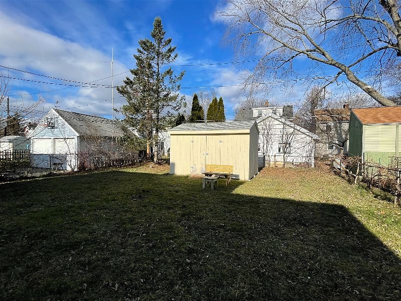 Fenced in Back yard, Bench and table