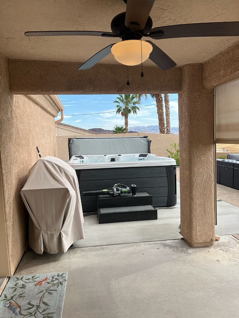 Traeger BBQ New Spa and powered sunshades