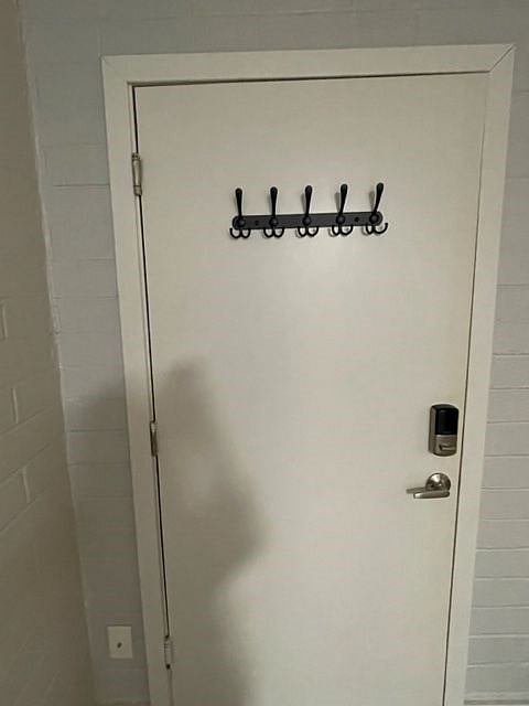 Coat hooks at front door