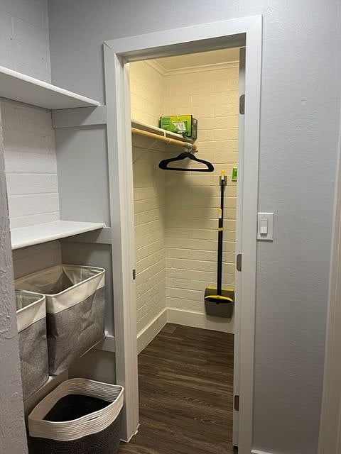 walk in closet entrance, hangers included
