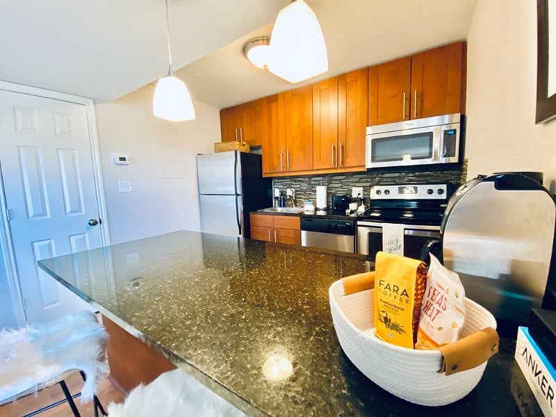 Kitchen and coffee station