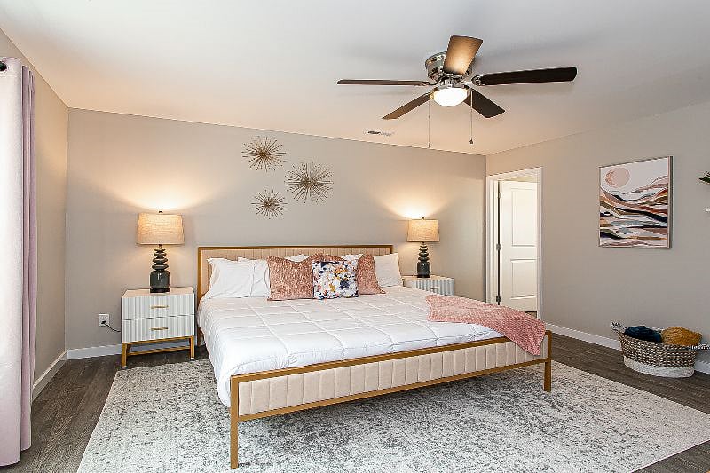 Primary bedroom, King bed, 12" memory foam mattress
