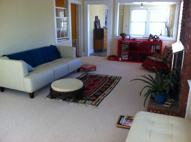 Sitting room with gas fireplace