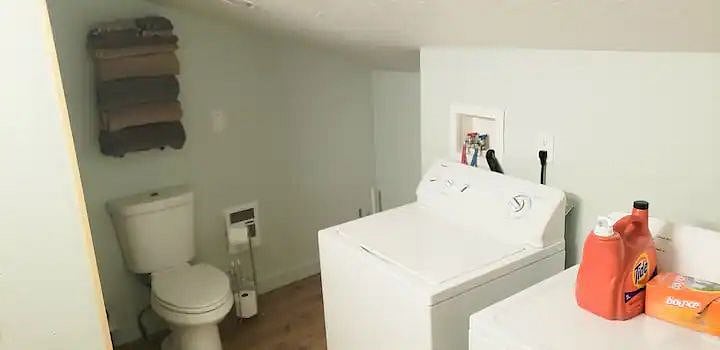 Bathroom with washer and dryer. (Shower not pictured)
