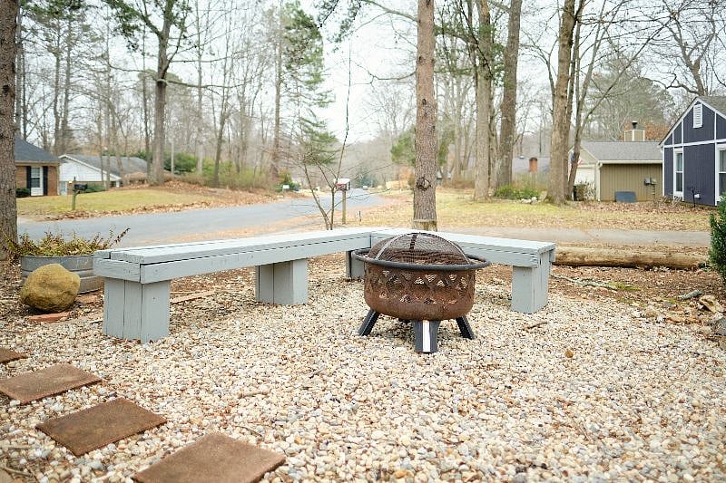 This fire pit area is for you to use. The host's family will use the front and back yards of the main house.