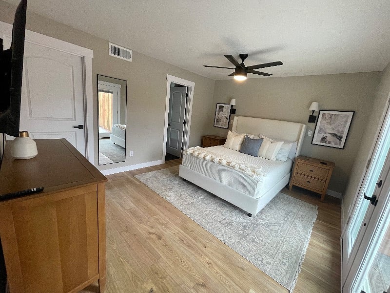 Master bedroom with ensuite bath and walk in closet