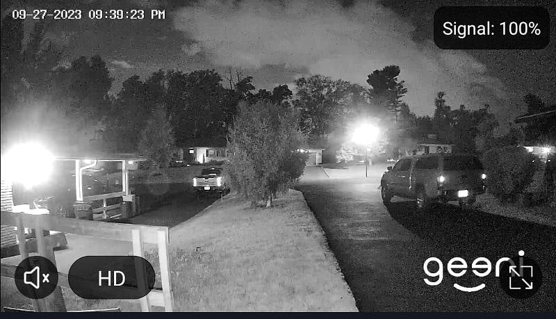 Night view of your parking spot from your video doorbell camera. Well lit from motion dector lighting and street light across street. Your parking spot is less than 10' from your door.
