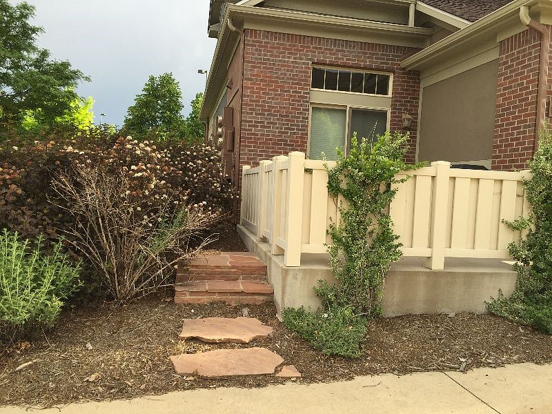 Another view of our small private patio.  The garage is immediately to the right of this and it holds two cars.