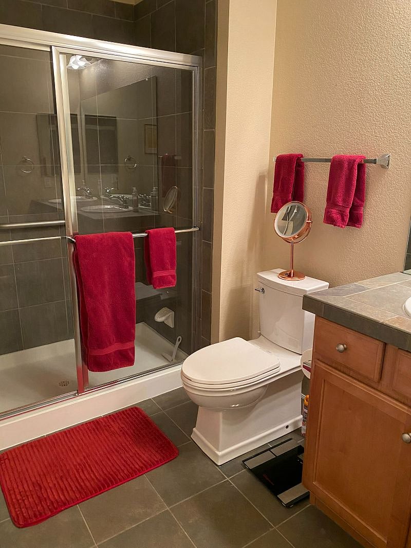 Master bath with walk-in shower.