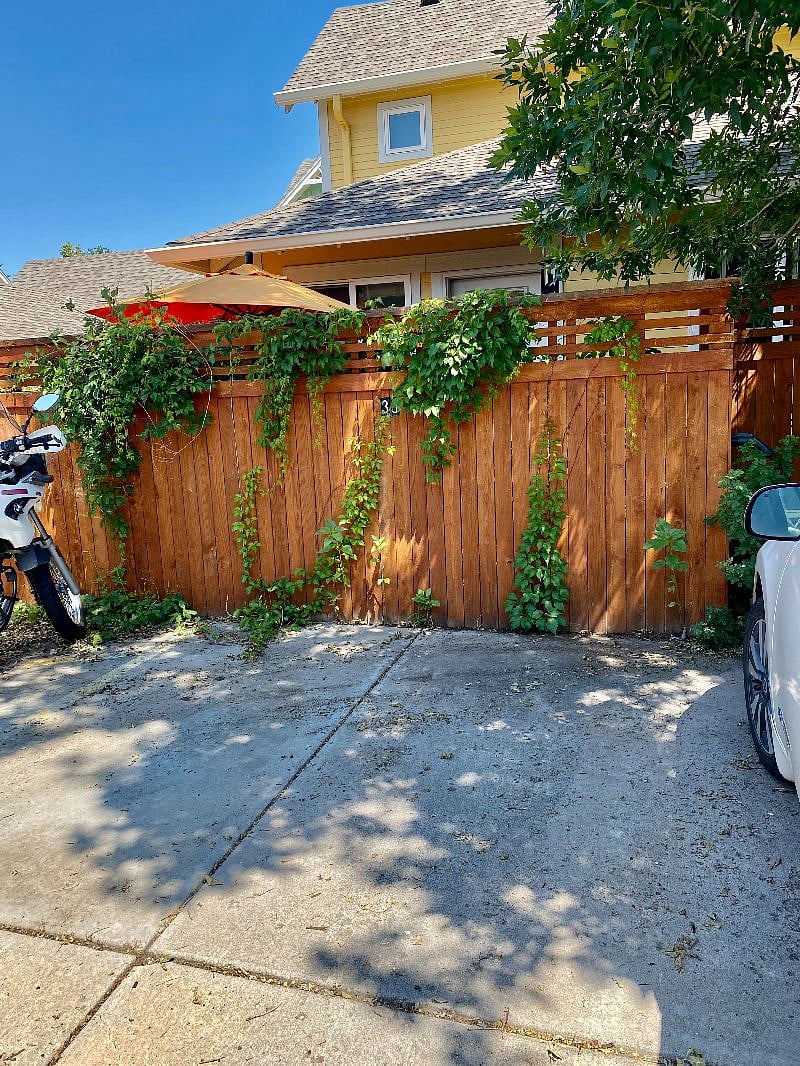 Dedicated parking space behind the townhouse.