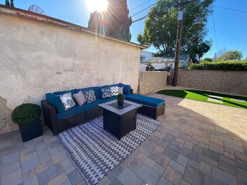 Covered patio area